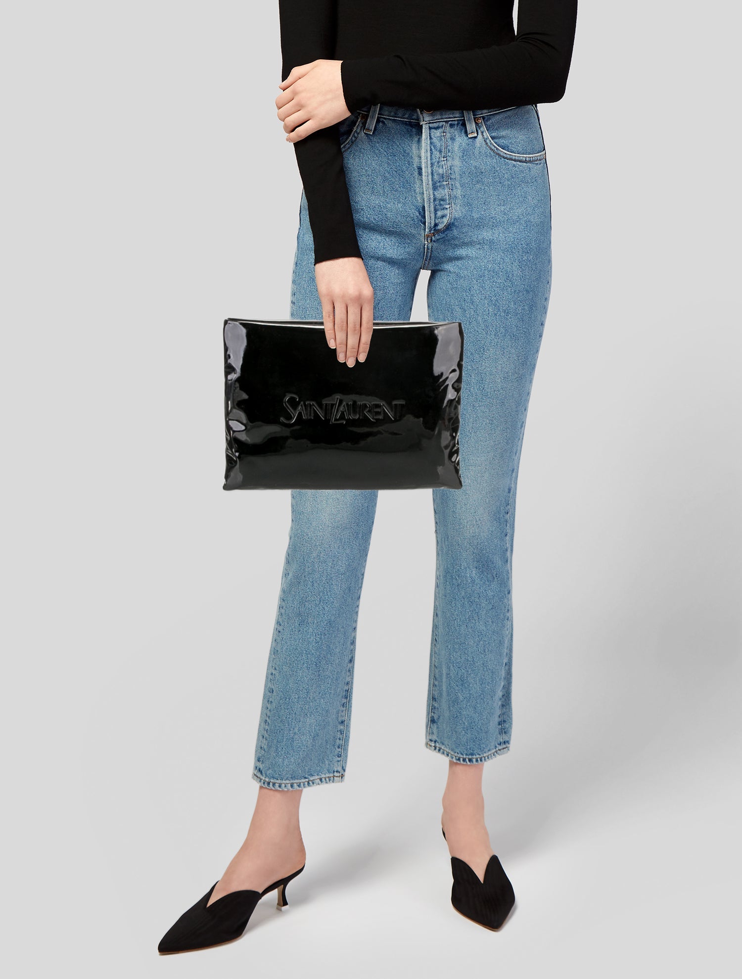 Saint Laurent Patent Leather Puffy Pouch Large 2023